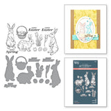 BetterPress Spring Sampler Collection by Simon Hurley - Spring Bunnies Press Plate & Die Set