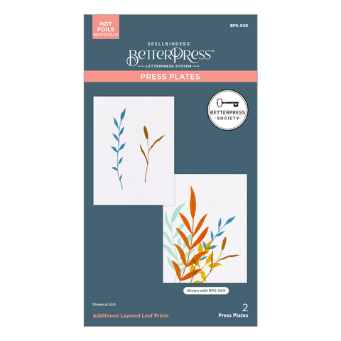 BetterPress Society - August 2024 - Additional Layered Leaf Prints Press Plates Add-On