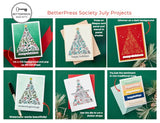 BetterPress Society - July 2024 - Winter Sprigs Tree Press Plates & Dies Set