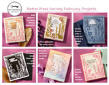 BetterPress Society - February 2025 - Bloom With Happiness Press Plate & Die Set