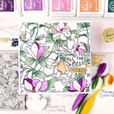 Pinkfresh Studio Magnolia Pattern - Cling Stamp & Layering Stencils