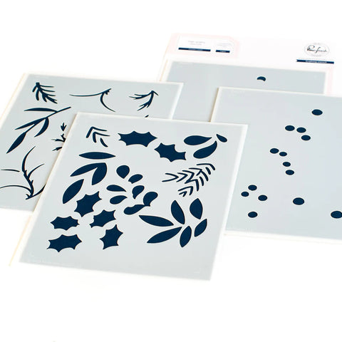 Pinkfresh Studio Festive Leaves - Stencils & Dies