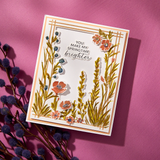 BetterPress Society - February 2025 - Bloom With Happiness Sentiments Press Plate & Die Set Add-On