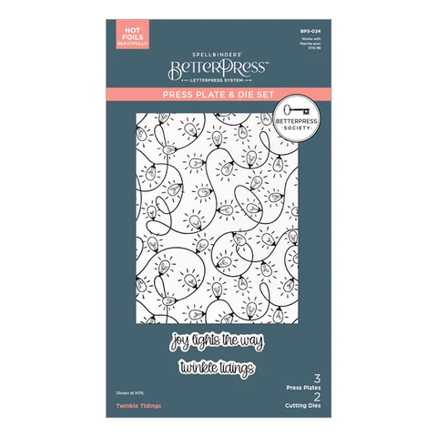 BetterPress Society - October 2025 - Twinkle Tidings Press Plate & Die Set
