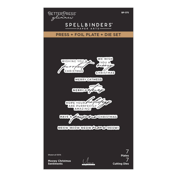 Spellbinders - Meowy Christmas Sentiments Press + Foil Plates
