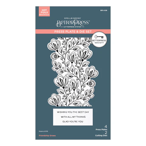 BetterPress Society - November 2025 - Friendship Grows Press Plate & Die Set