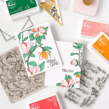 Pinkfresh Studio Magnolia Pattern - Cling Stamp & Layering Stencils