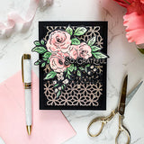 Pinkfresh Studio Floral Lace - Foil Plate, Layering Stencils & Die