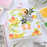 Pinkfresh Studio Magnolia Pattern - Cling Stamp & Layering Stencils