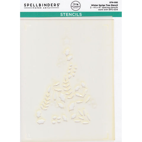 BetterPress Society - July 2024 - Winter Sprigs Tree Layered Stencil