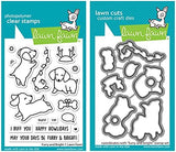 Lawn Fawn Furry and Bright 3”x4” Clear Stamp Set and Coordinating Lawn Cuts Dies, Bundle of 2 Items (LF2670 LF2671)