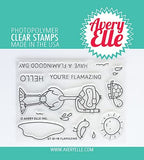 Avery Elle - Flamazing - Snorkeling Flamingo Clear Stamps and Dies with Storage Pocket