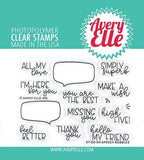 Avery Elle - Speech Bubbles - Clear Stamps, Steel Dies and Storage Pocket