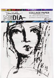 Dina Wakley Media Collage Paper Set - Faces, Backgrounds and Vintage & Sketches - 3 Items
