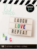 Heidi Swapp Lightbox Letters Inserts - White Bold, Multi-Color Bold, and Black - 3 Alphabet Sets - 150 Inserts