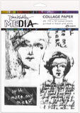 Dina Wakley Media Collage Paper Set - Faces, Backgrounds and Vintage & Sketches - 3 Items