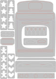 Tim Holtz Holiday 2021 - Retro Oven Thinlits & Rounded Square Shaker Domes - 2 Items