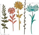 Tim Holtz Sizzix Flower Stems Thinlit Bundle - Wildflower Stems #1 and Wildflower Stems #2