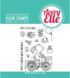 Avery Elle - Wheelie Great - Cycling Bunny Birthday Themed Stamps, Dies & Storage Pocket