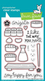 Lawn Fawn Let's Roll Sushi-Themed Clear Stamps and Dies - 2 Item Custom Bundle