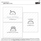 Lawn Fawn Mini Birthday Sets - Year Nine Taco & Year Seven Pinata - Stamps and Dies - 4 Items