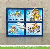 Lawn Fawn Beary Rainy Day 4"x6" Clear Stamp Set and Coordinating Dies (LF2774, LF2775) Plus 1 Stamp/Die Storage Pocket, Bundle of 3 Items