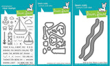 Lawn Fawn Smooth Sailing Stamp and Die Set & Slide On Over Wave Dies - Bundle of 3 Nautical Sailboat-Themed Items
