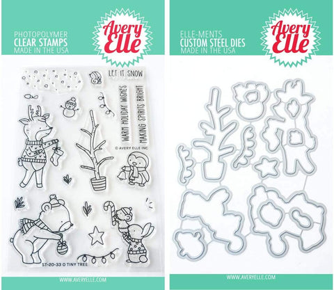 Avery Elle - O Tiny Tree - Critter Tree Trimming Stamps, Dies & Storage Pocket