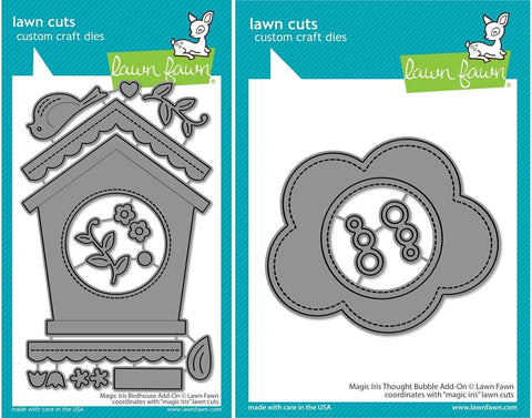 Lawn Fawn Magic Iris Add-On Dies - Birdhouse and Thought Bubble - 2 Item Bundle