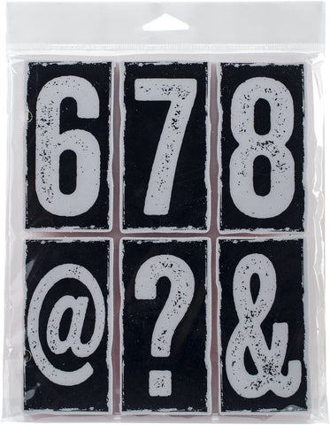 Stampers Anonymous Tim Holtz Cling Rubber Big Number Blocks Stamp Set, 7 x 8.5
