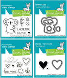 Lawn Fawn - Koala I Love You(calyptus), Bee Mine and Heart Swatch - Love Themed Mini Clear Stamps and Dies - 4 Items