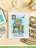 Lawn Fawn Virtual Friends 4"x6" Clear Stamp Set and Coordinating Dies, Bundle of 2 Items (LF2504, LF2505)