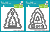Lawn Fawn Tree Shaped Die Sets - Outside in Stitched Christmas Tree Stackables and Stitched Christmas Tree Frames - 2 Item Set