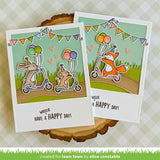 Lawn Fawn Scootin' by 4"x6" Clear Stamp Set and Coordinating Die Set, Bundle of 2 Items (LF2554, LF2555)