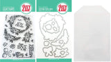 Avery Elle - Rustic Wreath - Winter Holiday Cards Clear Stamps, Steel Dies and Storage Pocket