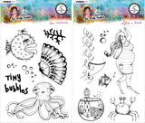 Art by Marlene So-Fish-Ticated Clear Stamps - Life's a Beach & Sea Creatures - 2 Items