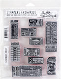 Tim Holtz Ticket Booth - Stampers Anonymous Cling Stamps and Sizzix Framelits Die Set