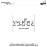 Lawn Fawn 4"x6" Pool Party Clear Stamp Set and Coordinating Dies (LF2854, 2855), 1 Stamp/Die Storage Pocket, Bundle of 3 Items