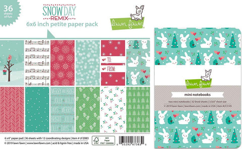 Lawn Fawn - Snow Day Remix Bundle - Petite Paper Pad and Mini Notebooks Set