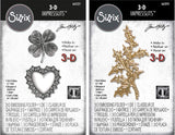 Tim Holtz Seasonal 3D Impresslit Embossing Folders - Lucky Love and Holly - 2 Items