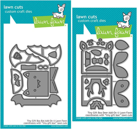 Lawn Fawn Tiny Gift Box Add-ons - Bat and Deer - 2 Items