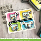 Lawn Fawn Virtual Friends 4"x6" Clear Stamp Set and Coordinating Dies, Bundle of 2 Items (LF2504, LF2505)