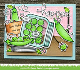 Lawn Fawn Be Hap-Pea 4"x6" Clear Stamps and Matching Lawn Cuts Die Set (LF1890, LF1891), Bundle of Two Items