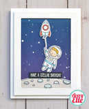 Avery Elle - Astronauts - Clear Stamps, Steel Dies and Storage Pocket