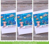 Lawn Fawn Keep On Swimming Set - Fishbowl-Themed Stamps, Dies, Reveal Wheel Add-On Die and Templates - 4 Items