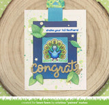 Lawn Fawn - Hello Peacock Bundle - Peacock Before 'n After Clear Stamp and Die Sets with Hello Border Die - 3 Items