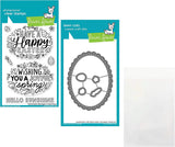 Lawn Fawn Giant Easter Messages 4"x6" Clear Stamp and Coordinating Dies (LF2784, LF2785) Plus 1 Stamp/Die Storage Die Pocket, Bundle of 3 Items