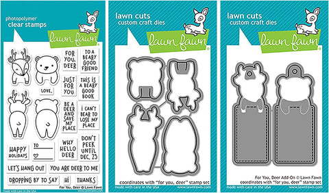 Lawn Fawn For You, Deer Stamps, Dies, and Add-On Dies Set - Includes For You Deer Stamps (LF1480), Lawn Cuts Dies (LF1481) and Add-On Dies (LF1482)