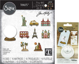 Tim Holtz - Tiny Travel Globe Thinlits and Plastic Dimensional Domes - 2 Items