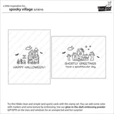 Lawn Fawn - Spooky Village Clear Stamp and Die Sets with Happy Halloween Line Border Die - 3 Items